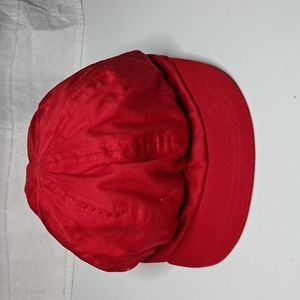 Claire's Vintage Y2K Fabric Octagonal Red Newsboy Hat